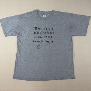 Benjamin Franklin Beer Quote Graphic T-Shirt Gray Mens XL Washington DC